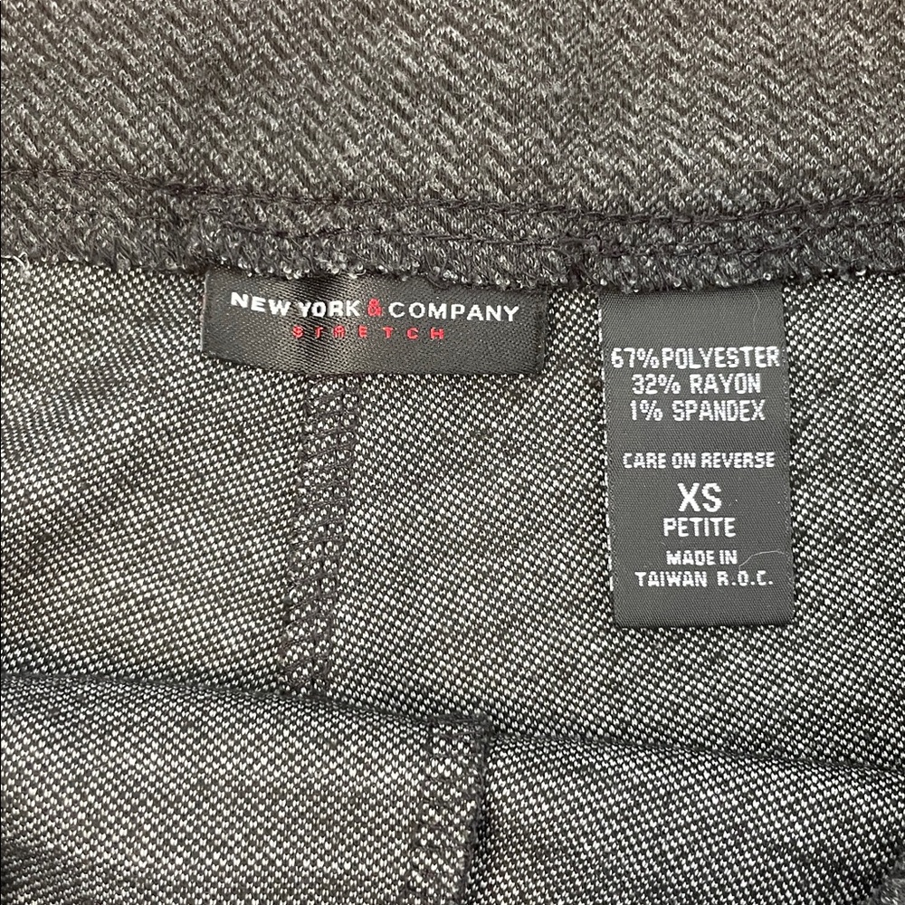 New York & Company Wide Leg Charcoal Knit Stretch Trousers size XS Petite - Picture 3 of 7